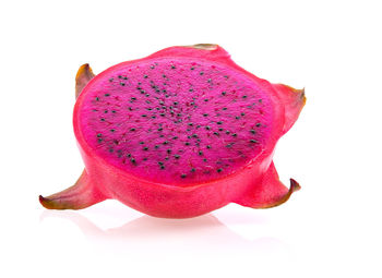 Close-up of strawberry against white background