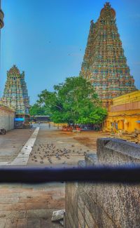 View of temple building against sky