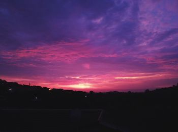 Scenic view of silhouette landscape against sky during sunset