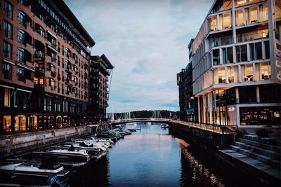 Canal passing through city