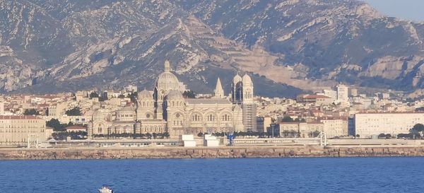 Buildings in city at waterfront