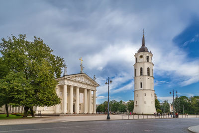 Low angle view of church against sky