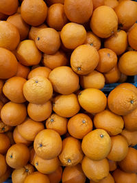 Full frame shot of oranges in market