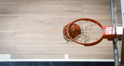 High angle view of basketball hoop