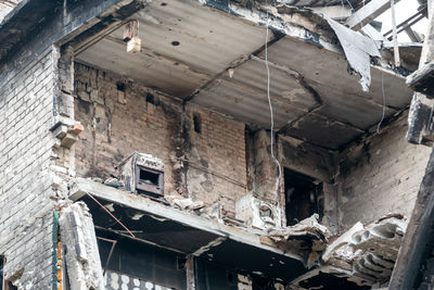 Low angle view of abandoned building