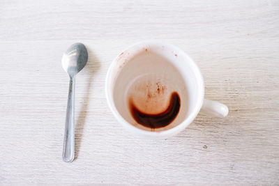 Directly above shot of coffee on table