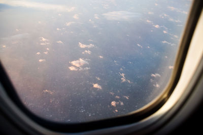 Landscape seen through airplane window