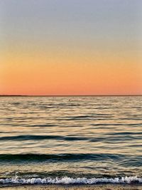 Scenic view of sea during sunset