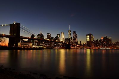 Illuminated city at night