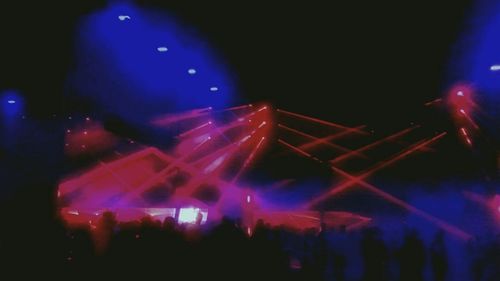Illuminated lights at night