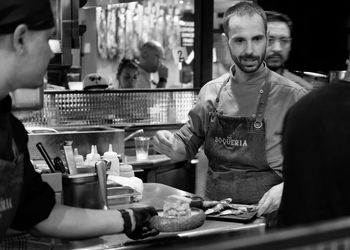 Portrait of people at restaurant