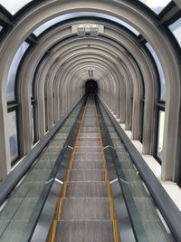 Low angle view of escalator