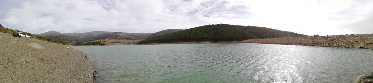 Panoramic view of mountains against sky