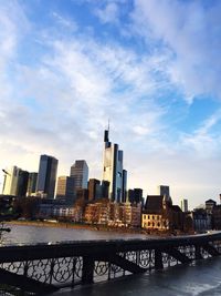 City skyline with river in background