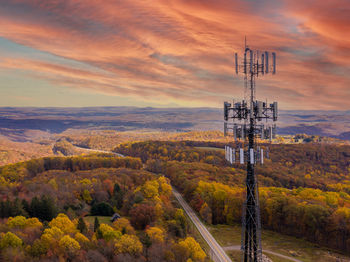 Scenic view of landscape against sky during sunset