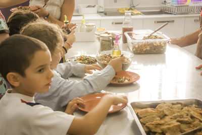 Boy having food