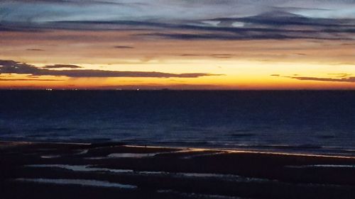 Scenic view of sea at sunset
