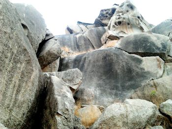 Rocks against clear sky