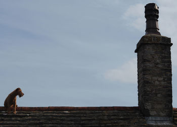 Low angle view of old building against sky