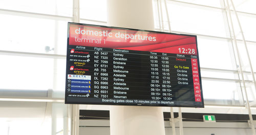 Information sign at airport