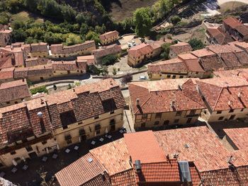 High angle view of residential district