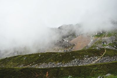 Scenic view of land against sky