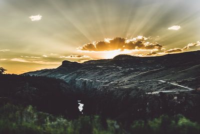 Scenic view of mountains against sky