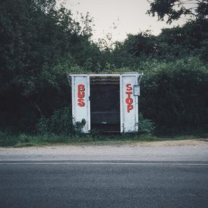 Stop sign on road