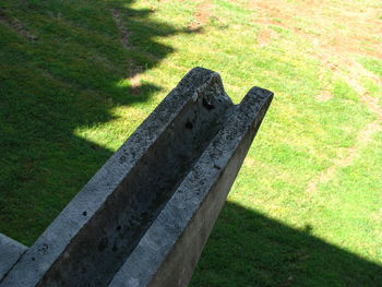 High angle view of shadow on grass in park