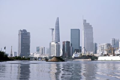 City skyline with waterfront