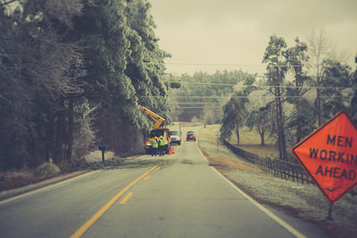 Road passing through country road