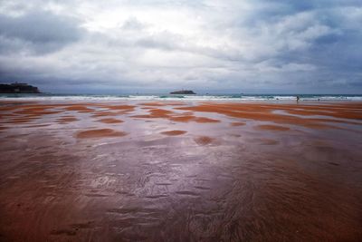 Scenic view of beach against sky