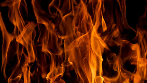 Close-up of bonfire at night