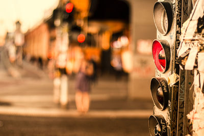 Close-up of road signal