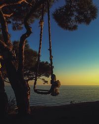 Scenic view of sea at sunset