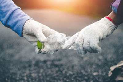 Close-up of hand holding hands