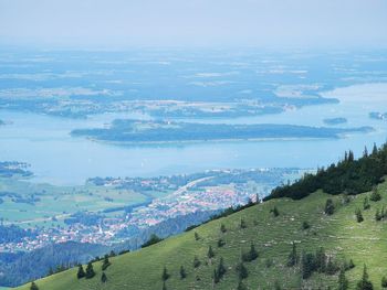 Aerial view of landscape against sky