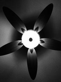 Low angle view of illuminated chandelier