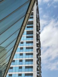 Low angle view of modern building against sky