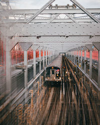 Train at railroad station platform