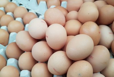 Full frame shot of eggs in market