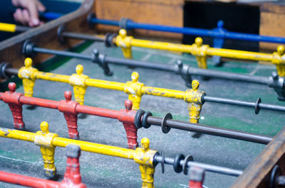 Close-up of foosball