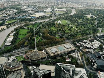 High angle view of cityscape