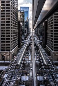 Aerial view on metro downtown chicago