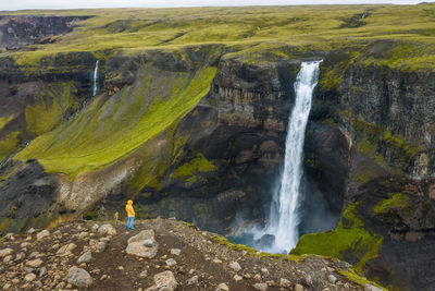 Scenic view of waterfall