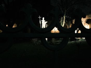View of illuminated tunnel