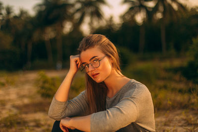 Portrait of young woman