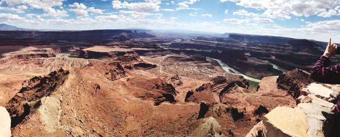 Aerial view of dramatic landscape