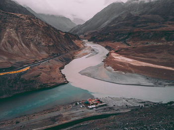 High angle view of mountains