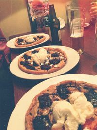 Close-up of served food in plate